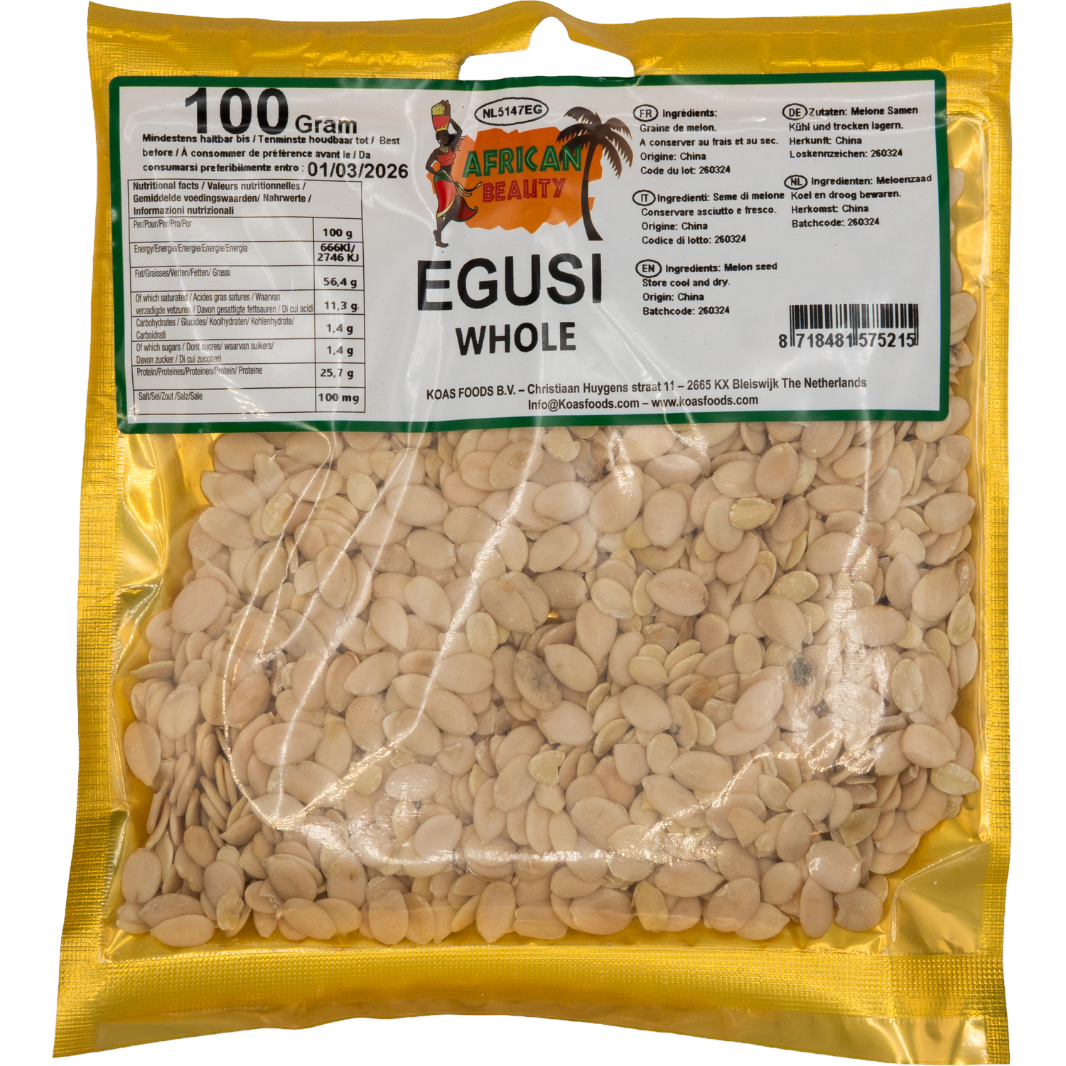 African Beauty - Egusi (whole)