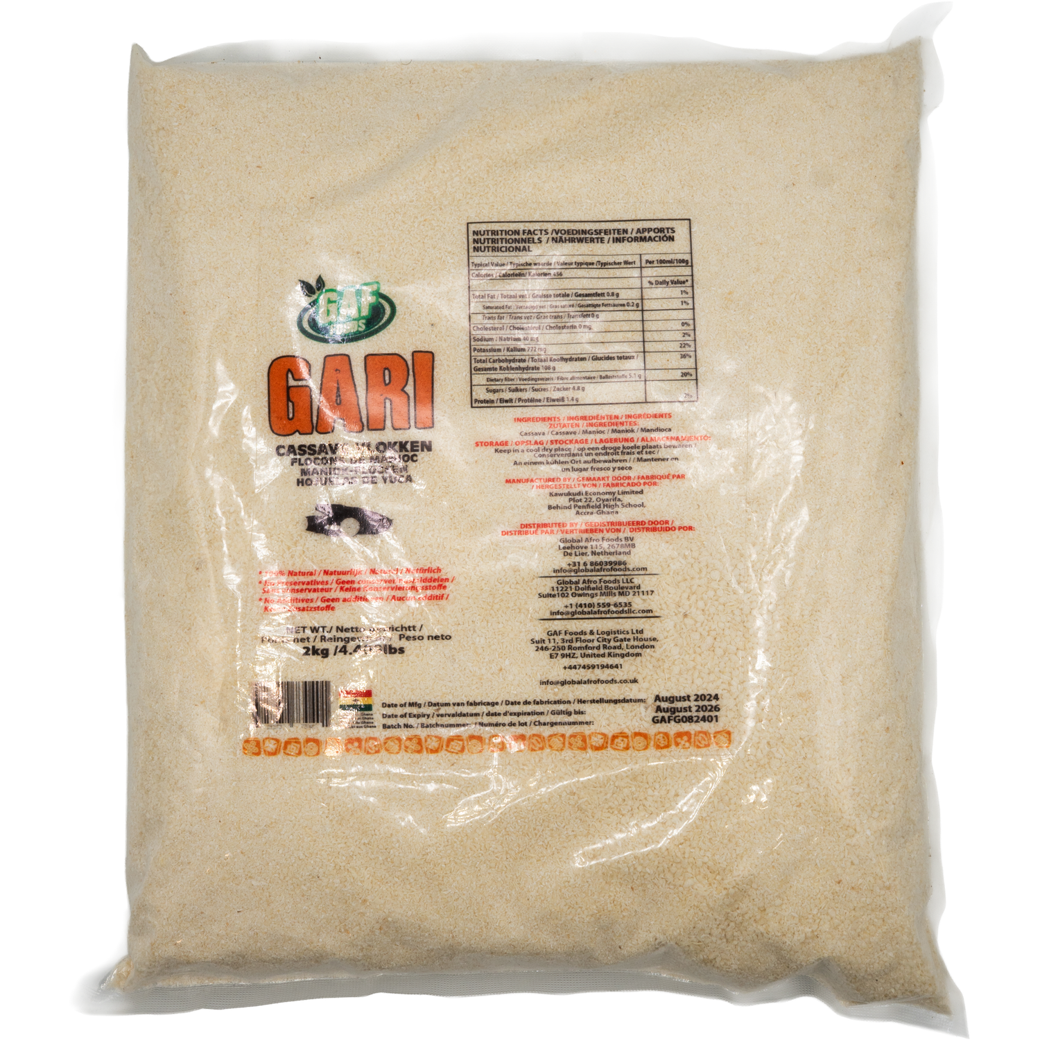 GAF Gari – Traditionelle Cassava-Flocken aus Westafrika (2kg)